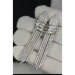 Modern Y-Drape Baguette CZ Partywear Necklace Set (Diamond Alternative) - Image 3