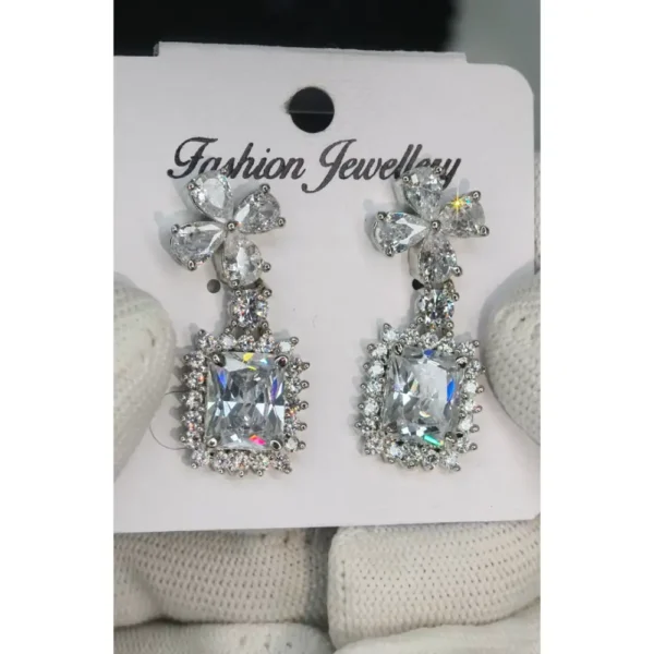 Emerald-Cut AD Drop Earrings