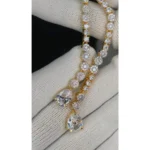 Y-Drape Solitaire American Diamond Partywear Necklace Set - Image 3